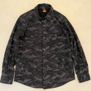 Hawx Work Gear Black Gray Camo Collar Jacket Fleece Lined Size Large